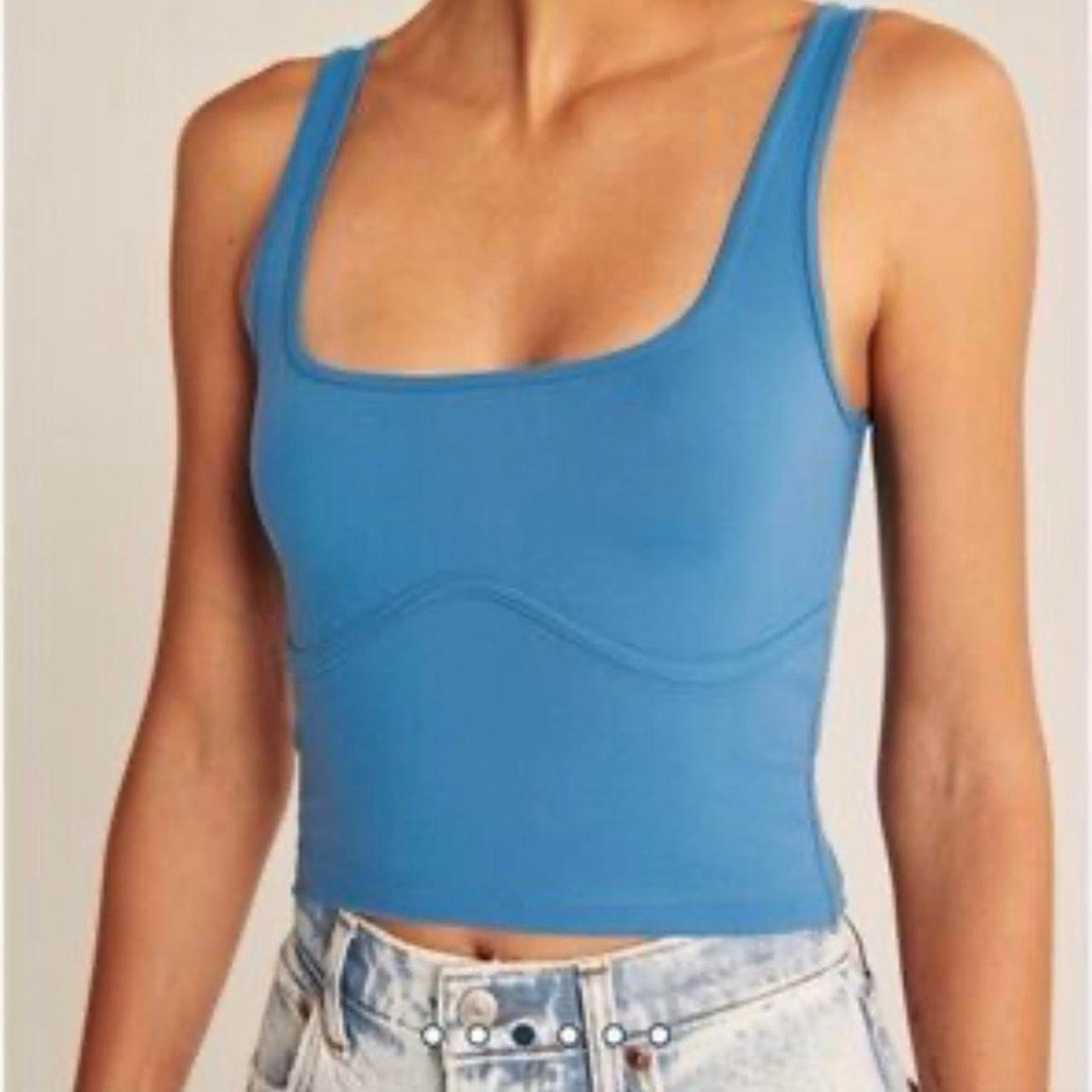 Abercrombie and fitch seem less fabric corset square neck tank blue